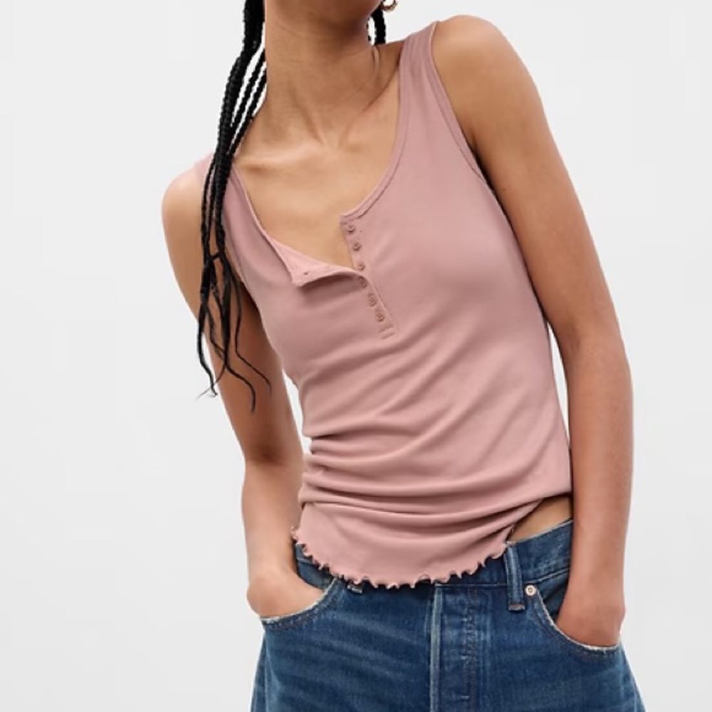 Gap Mini Rib Henley Tank Top